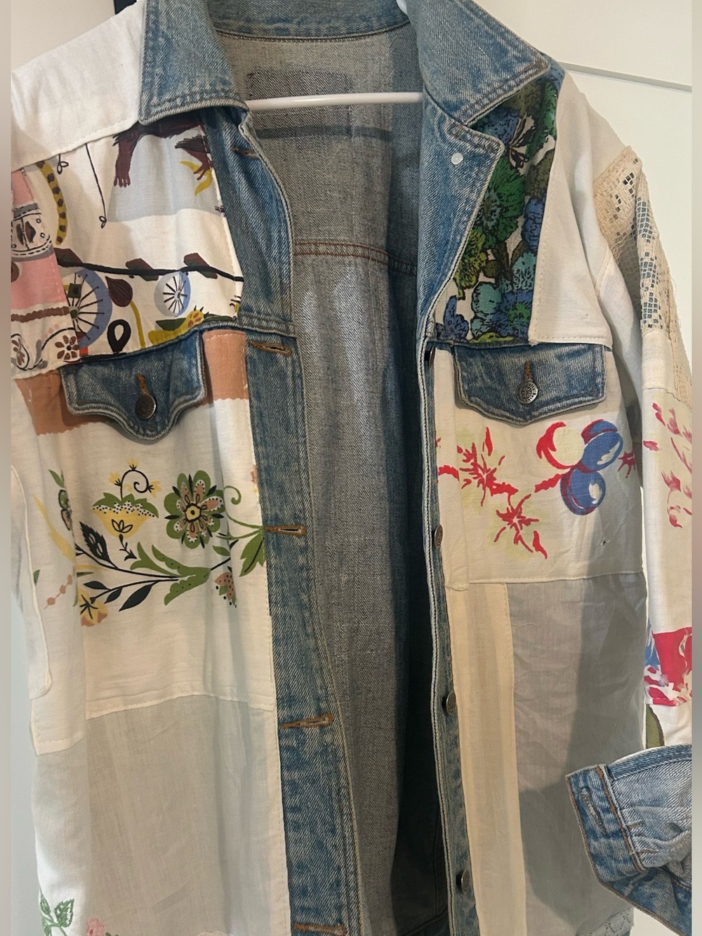 UO reworked denim jacket. Fantastic detail!